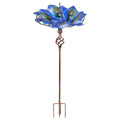 VCUTEKA Glass Bird Bath Outdoor BirdBath Bird Feeder with Metal Stake Garden Decor