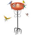 Bird Bath for Outside, Garden Freestanding Birdbath & Birdfeeder with Removable Bowl, Bird Baths Feeder for Outdoors Garden Patio Yard Lawn Decor, 5-Pronged Base & Easy to Clean(Grey)