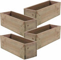 Wooden Planter Box, Rustic Barn Wood, Plastic Liner, Garden Decor, Restaurant and Wedding Decorations, Wedding Bouquets, Table Centerpiece, Rectangle, 12 x 4 Inches, (Rectangular), (Set of 4)