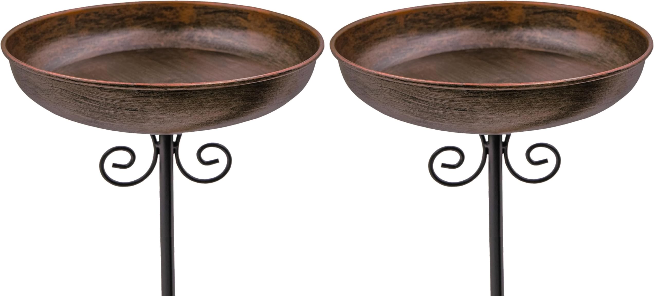 Small Metal Bird Bath for Outdoors, 10" Dia Bowl with Stake Birdbaths Garden Yard Lawn Decor 0.4 Gallon