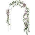 RUBFAC 7.8ft Garden Arch Trellis for Climbing Plants Outdoor, Metal Arch Frame Garden Arbors and Arches, Outdoor Archway for Flower Vines Wedding Bridal Party Decoration, Black