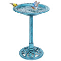 VIVOHOME Bird Bath for Outside, Polyresin Pedestal Bird Baths for Outdoor, Garden, 28 Inch Height Weather-Resistant Birdbaths with 20" Bowl, Green