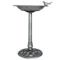 Backyard Expressions Outdoor Garden Bird Bath with Bird - Green - Weather Resistant Polyresin - 30 Inch -