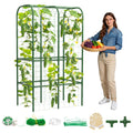 62" Tall Cucumber Trellis for Raised Bed, Garden Trellis for Climbing Plants Outdoor, U-Shape Metal Arch Vegetables Trellis Plant Support for Zucchini Squash Vines