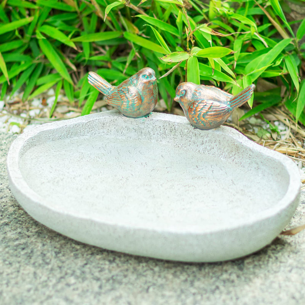 MUMTOP Bird Baths for Outdoors, Antique Outdoor Garden Bird Bath Resin Birdbath Bowl with Vintage Bird Ornament for Outside Yard Table Decor