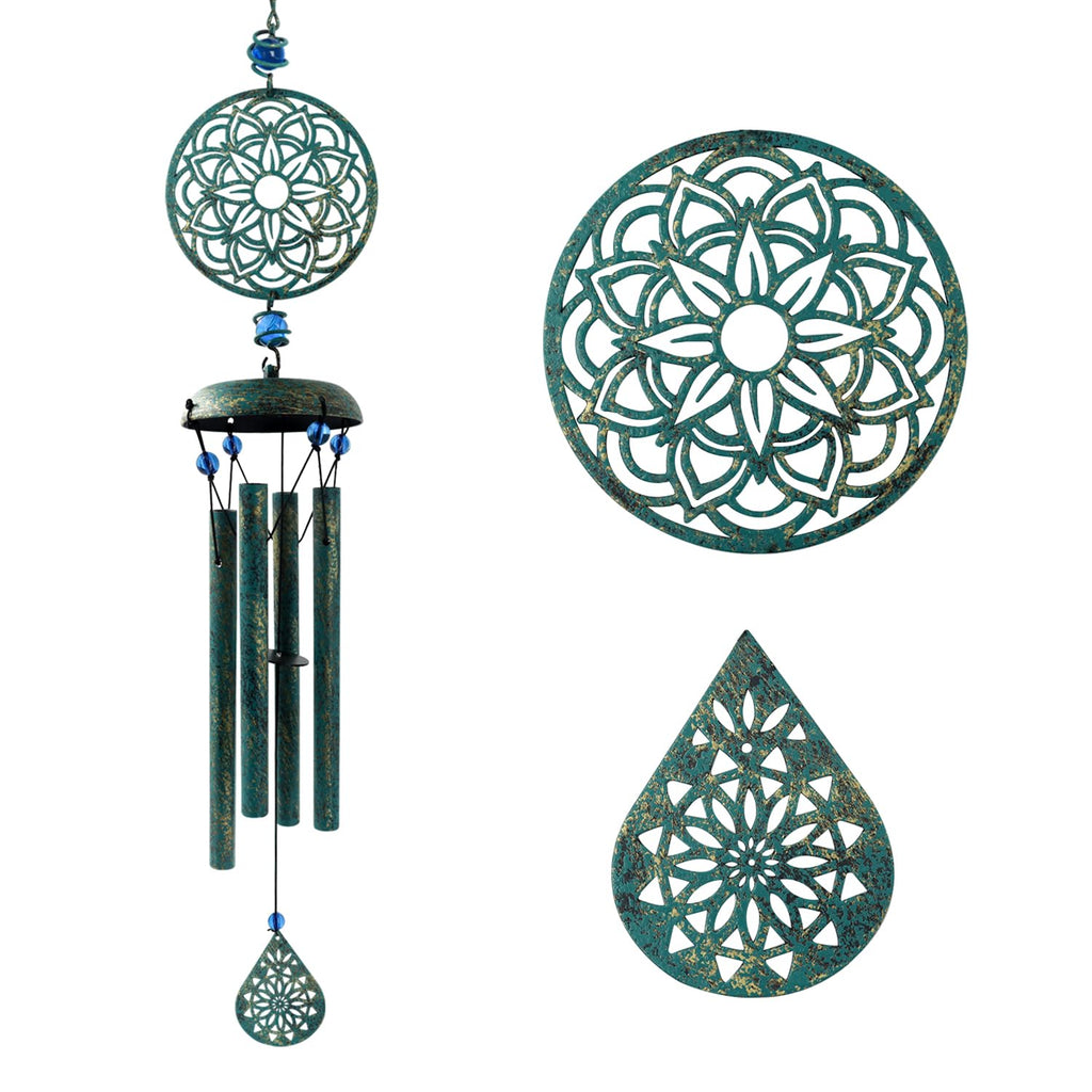 Wind Chimes for Outside Zen Atmosphere Wind Chime Windchime Outdoors for Outdoor Garden Patio Decor with Mandala Design Windchime Gifts for Mother Grandma Sisters(6 Petal)