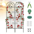 2 Pack 86.7" H x 19.7" W Metal Garden Trellis for Climbing Plants Outdoor, Black Lattice Panel, Sturdy Plant Support for Roses, Vines, Cucumbers & Vegetables