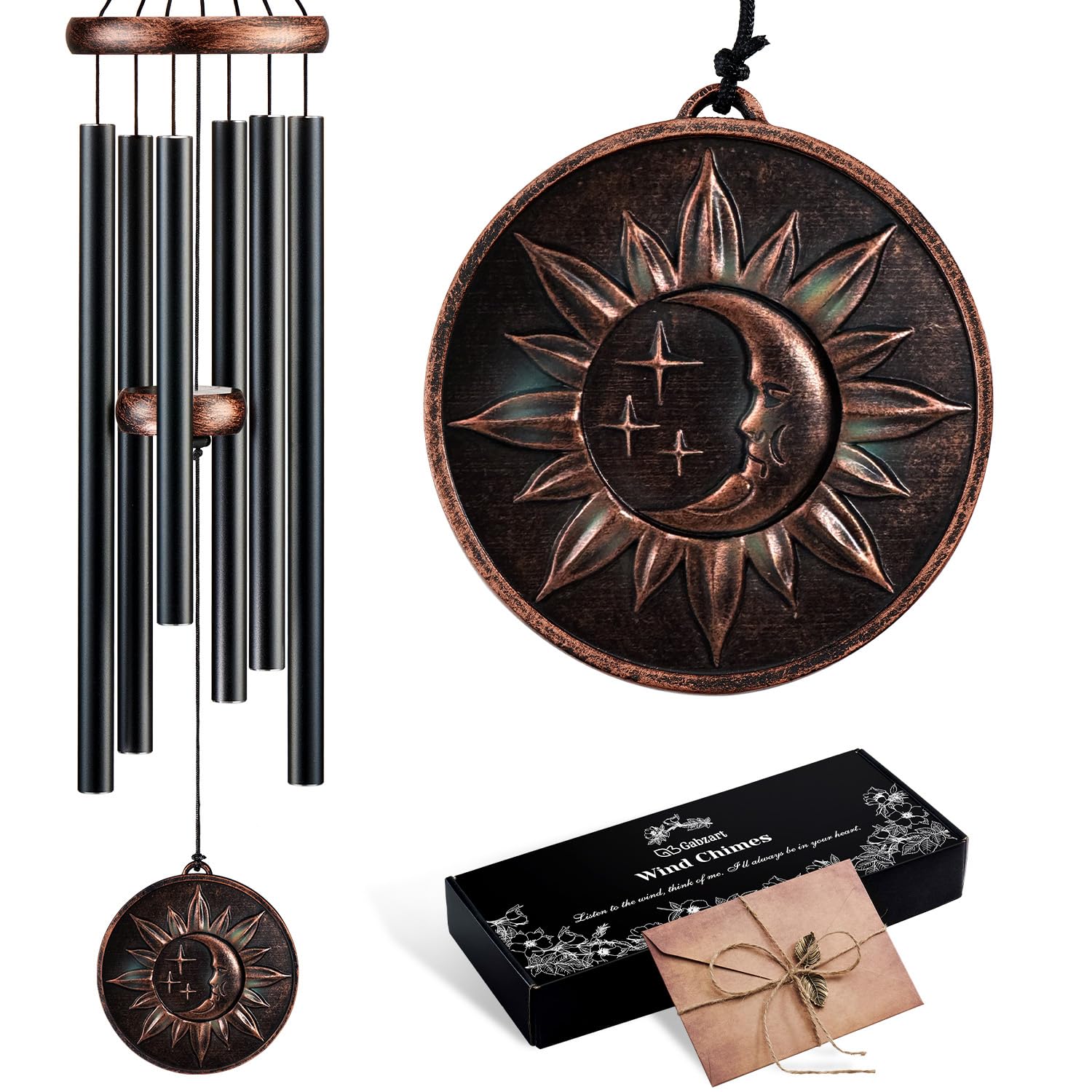 Wind Chimes for Outside, Vintage Hummingbird Deep Tone Wind Chime, Large Outdoor Hanging Decor for Patio Porch Balcony Garden, Gifts for Women Mom Grandma (32” Hummingbird)
