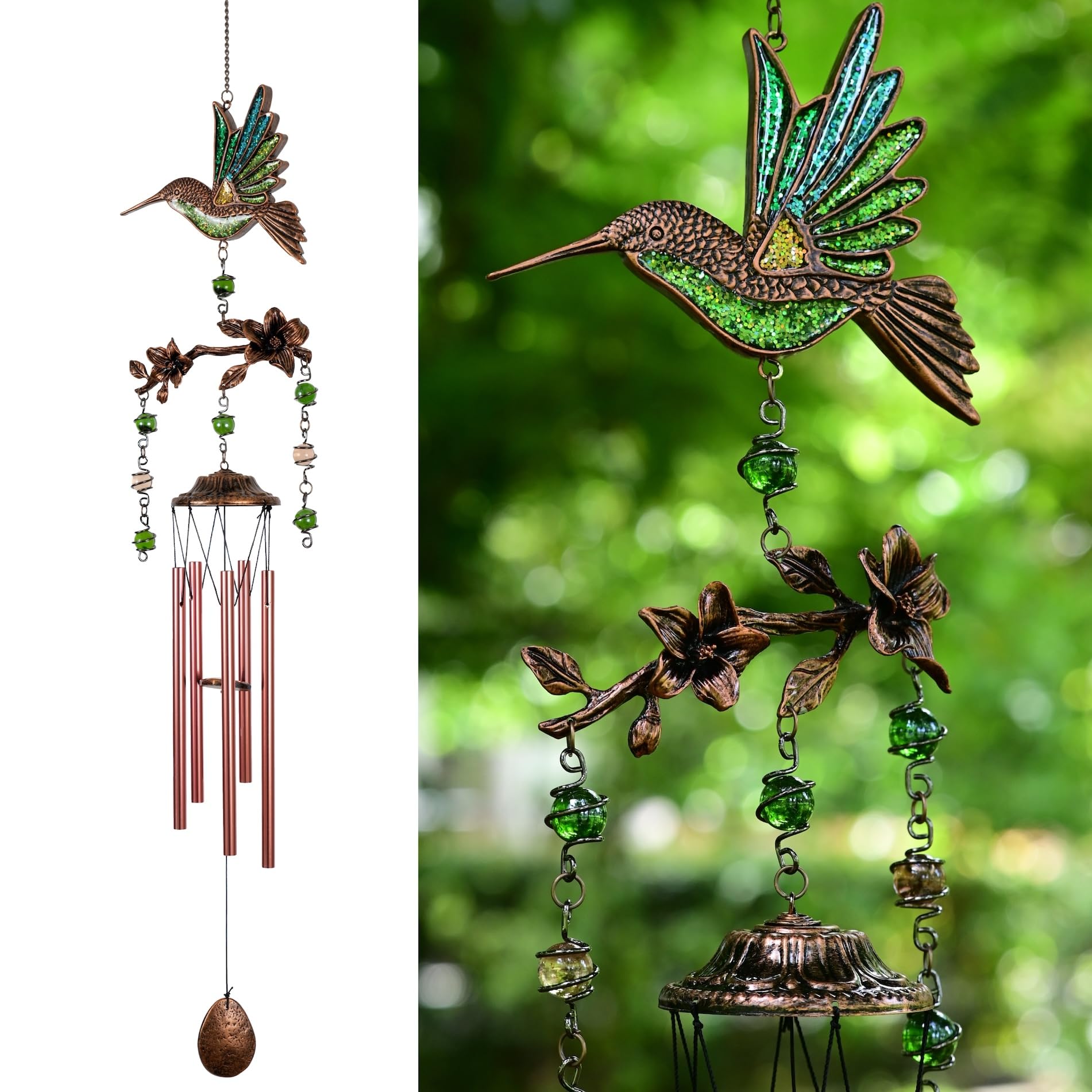 Wind Chimes for Outside, Wind Chimes Outdoor Clearance, Soothing Tones Outdoors, Cardinal Wind Chime, Memorial, Sympathy Gift, Patio, Porch, Home Décor, Modern, Art Décor, Bronze (32" Cardinal)