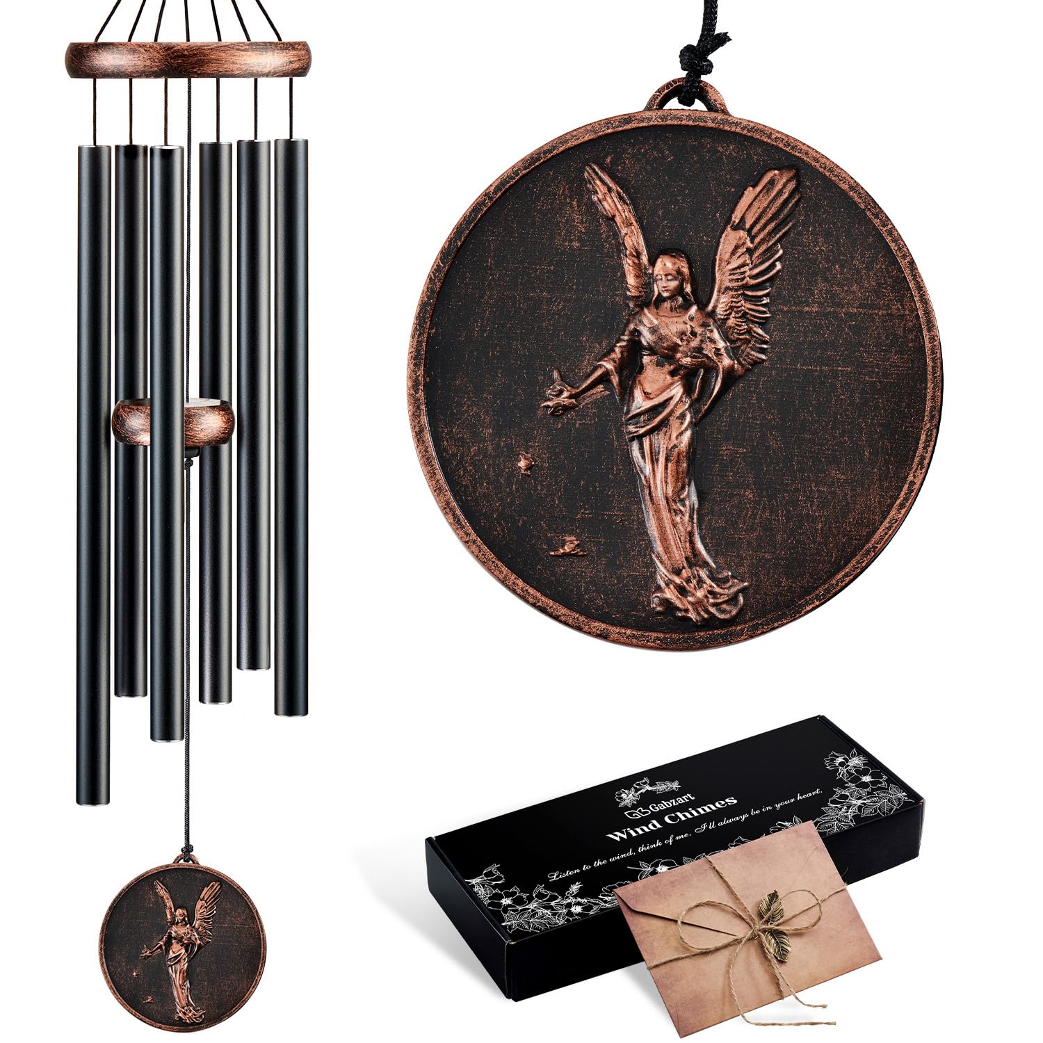Wind Chimes for Outside, Vintage Hummingbird Deep Tone Wind Chime, Large Outdoor Hanging Decor for Patio Porch Balcony Garden, Gifts for Women Mom Grandma (32” Hummingbird)