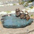 MUMTOP Bird Baths for Outdoors, Antique Outdoor Garden Bird Bath Resin Birdbath Bowl with Vintage Bird Ornament for Outside Yard Table Decor