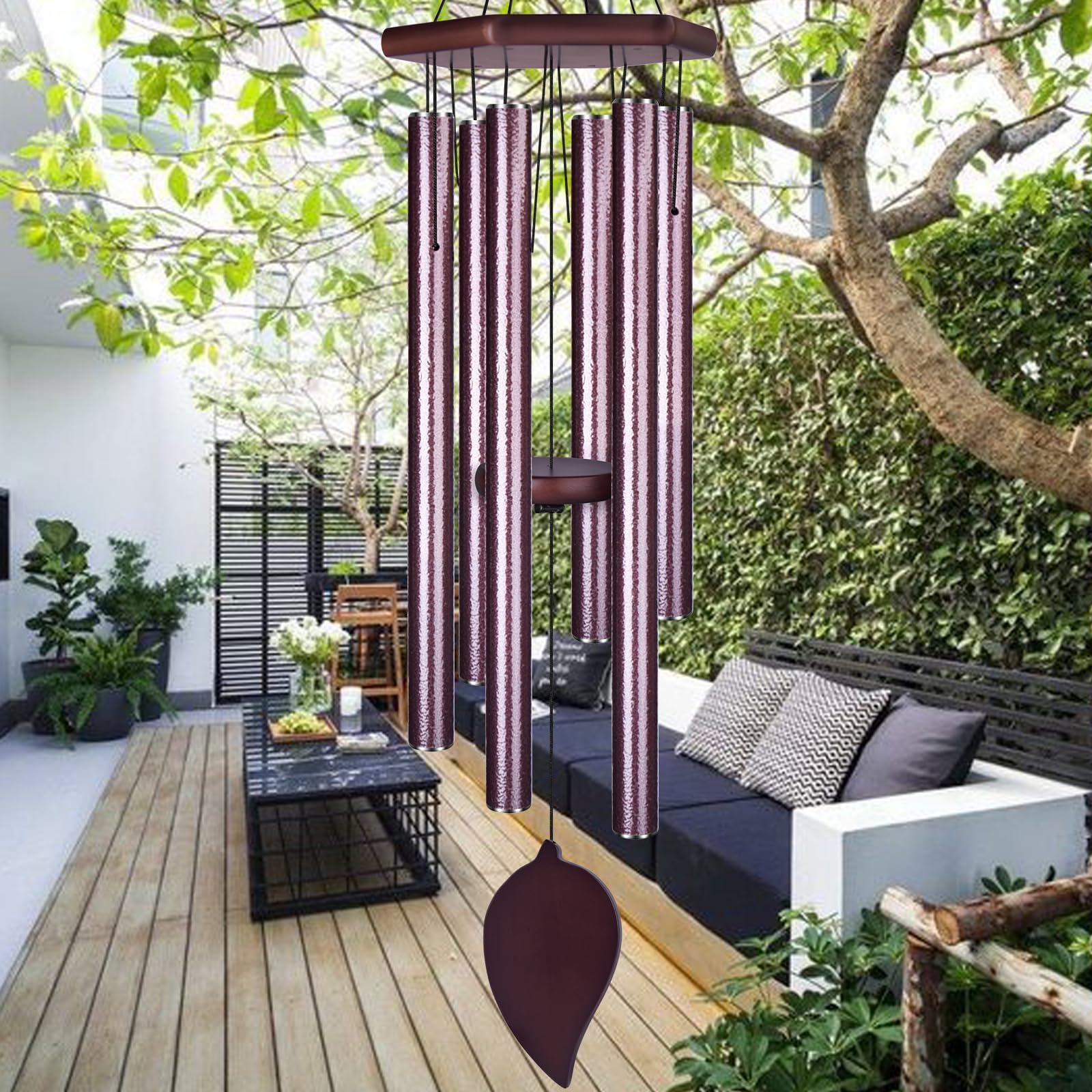38" Sympathy Wind Chimes for Outside Deep Tone, Memorial Loss of a Loved, Large Wind Chimes with 6 Thicken Tubes & Hook, Outdoor Souvenir Mother, Garden Decor