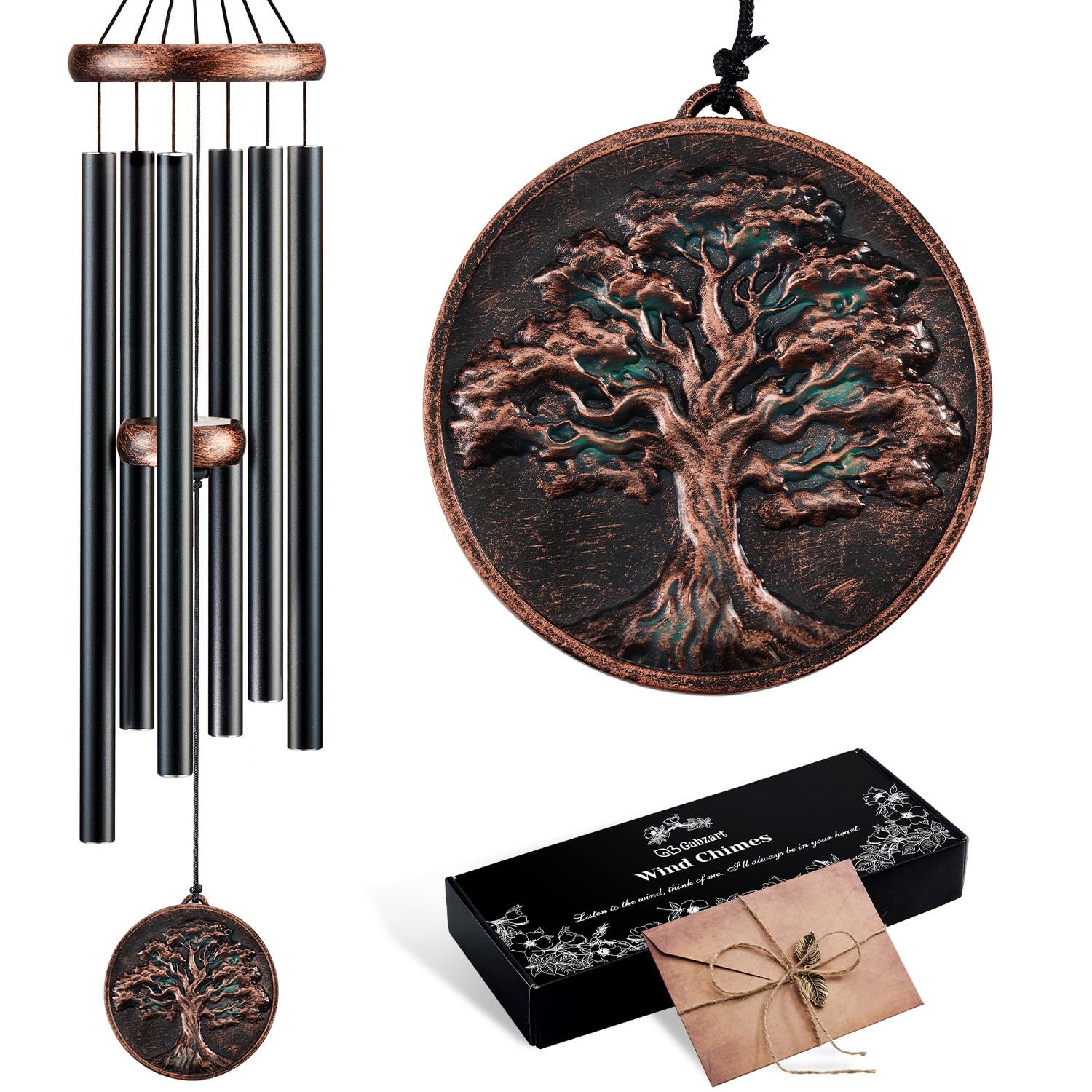 Wind Chimes for Outside, Vintage Hummingbird Deep Tone Wind Chime, Large Outdoor Hanging Decor for Patio Porch Balcony Garden, Gifts for Women Mom Grandma (32” Hummingbird)
