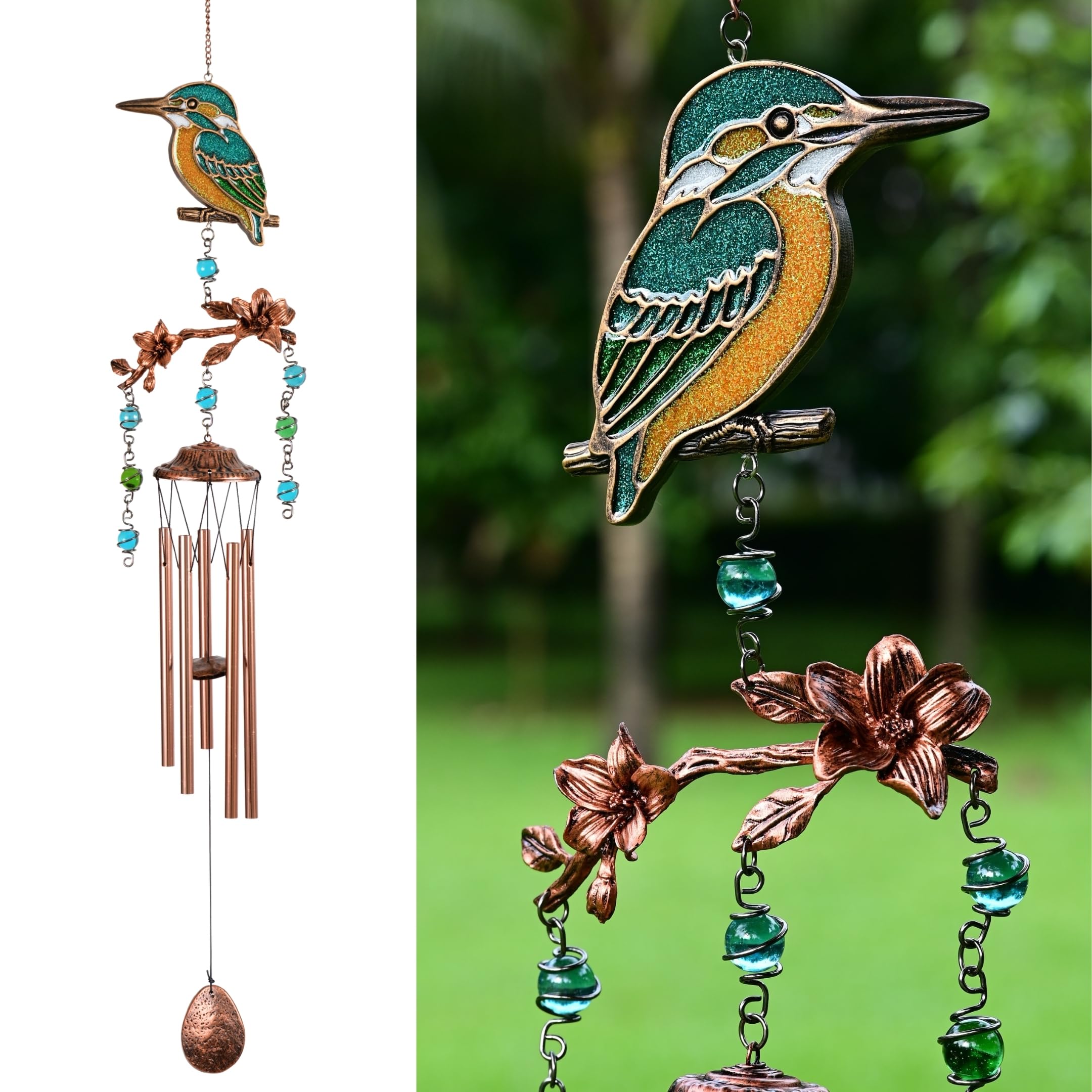 Wind Chimes for Outside, Wind Chimes Outdoor Clearance, Soothing Tones Outdoors, Cardinal Wind Chime, Memorial, Sympathy Gift, Patio, Porch, Home Décor, Modern, Art Décor, Bronze (32" Cardinal)