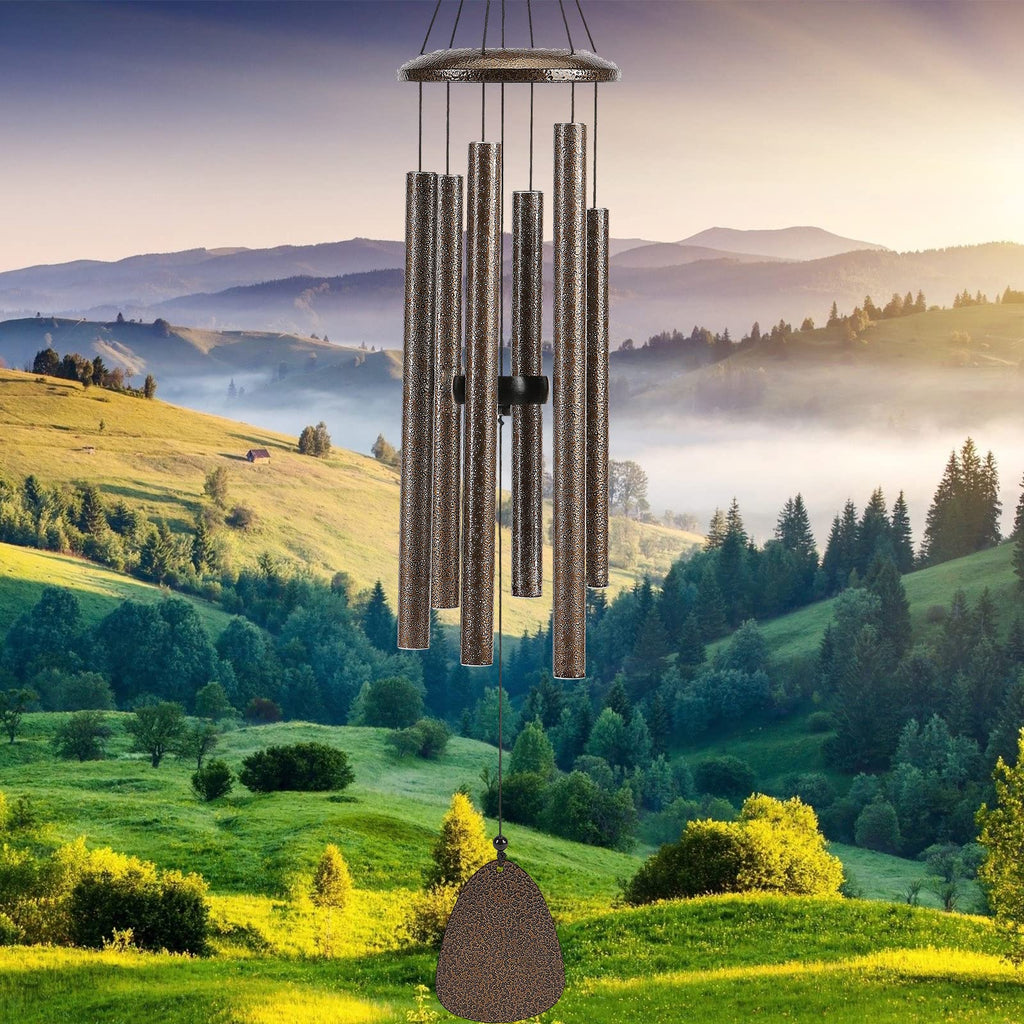 FSVGYY Wind-Chimes-Outdoor-Large-Decor, Deep Tone Soothing Melodic Tones Windchimes, Wind Chimes for Outside, Memorial Wind Chime Best Gift for Mom Women Grandma Neighbors（32" Black）