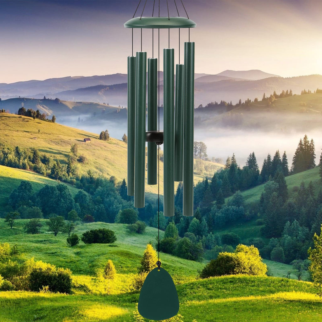 FSVGYY Wind-Chimes-Outdoor-Large-Decor, Deep Tone Soothing Melodic Tones Windchimes, Wind Chimes for Outside, Memorial Wind Chime Best Gift for Mom Women Grandma Neighbors（32" Black）