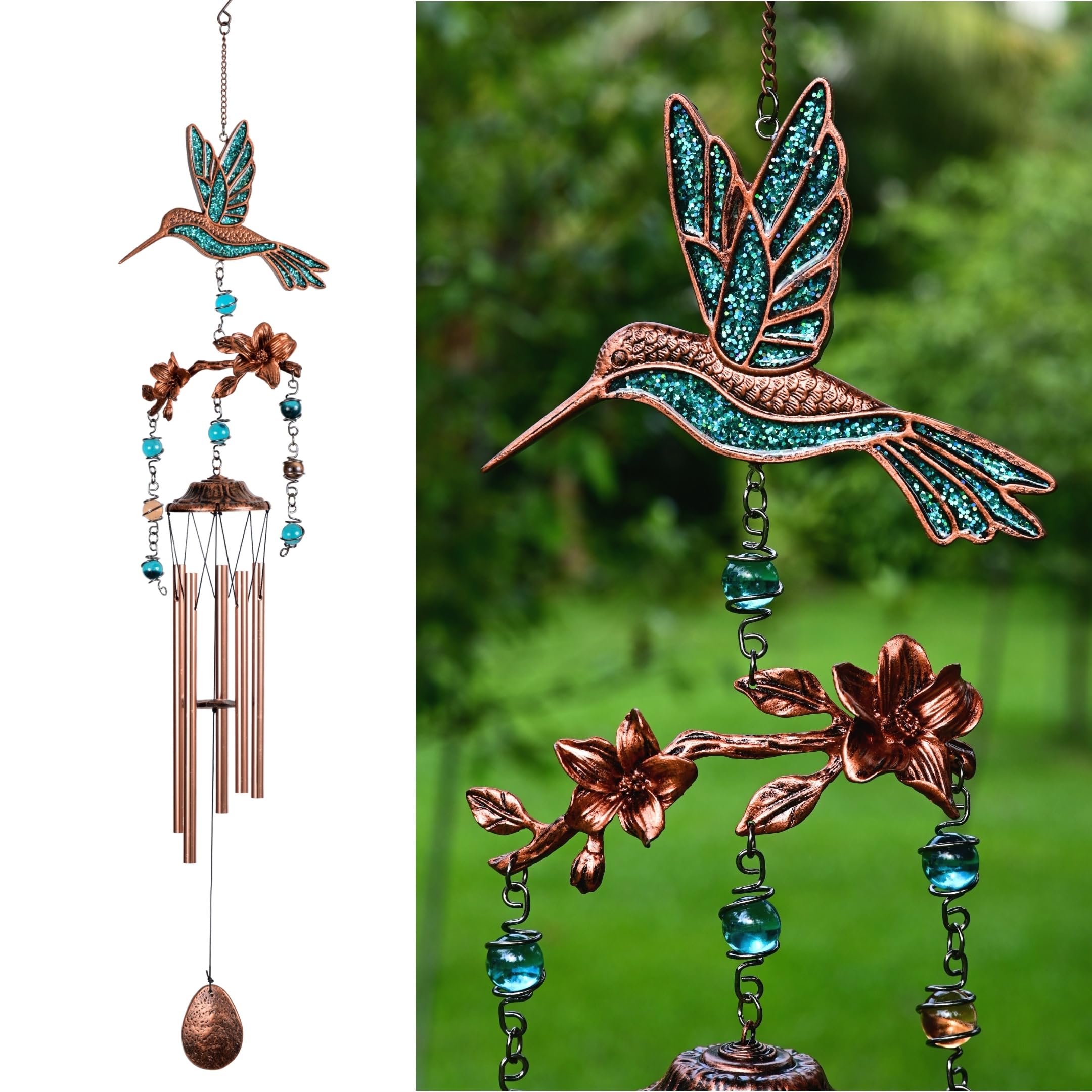 Wind Chimes for Outside, Wind Chimes Outdoor Clearance, Soothing Tones Outdoors, Cardinal Wind Chime, Memorial, Sympathy Gift, Patio, Porch, Home Décor, Modern, Art Décor, Bronze (32" Cardinal)