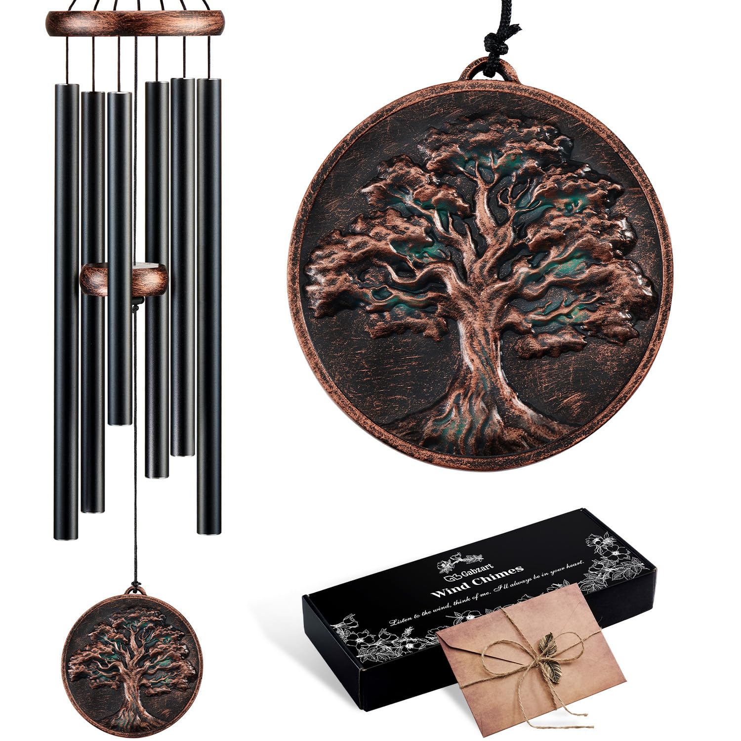 Wind Chimes for Outside, Vintage Hummingbird Deep Tone Wind Chime, Large Outdoor Hanging Decor for Patio Porch Balcony Garden, Gifts for Women Mom Grandma (32” Hummingbird)