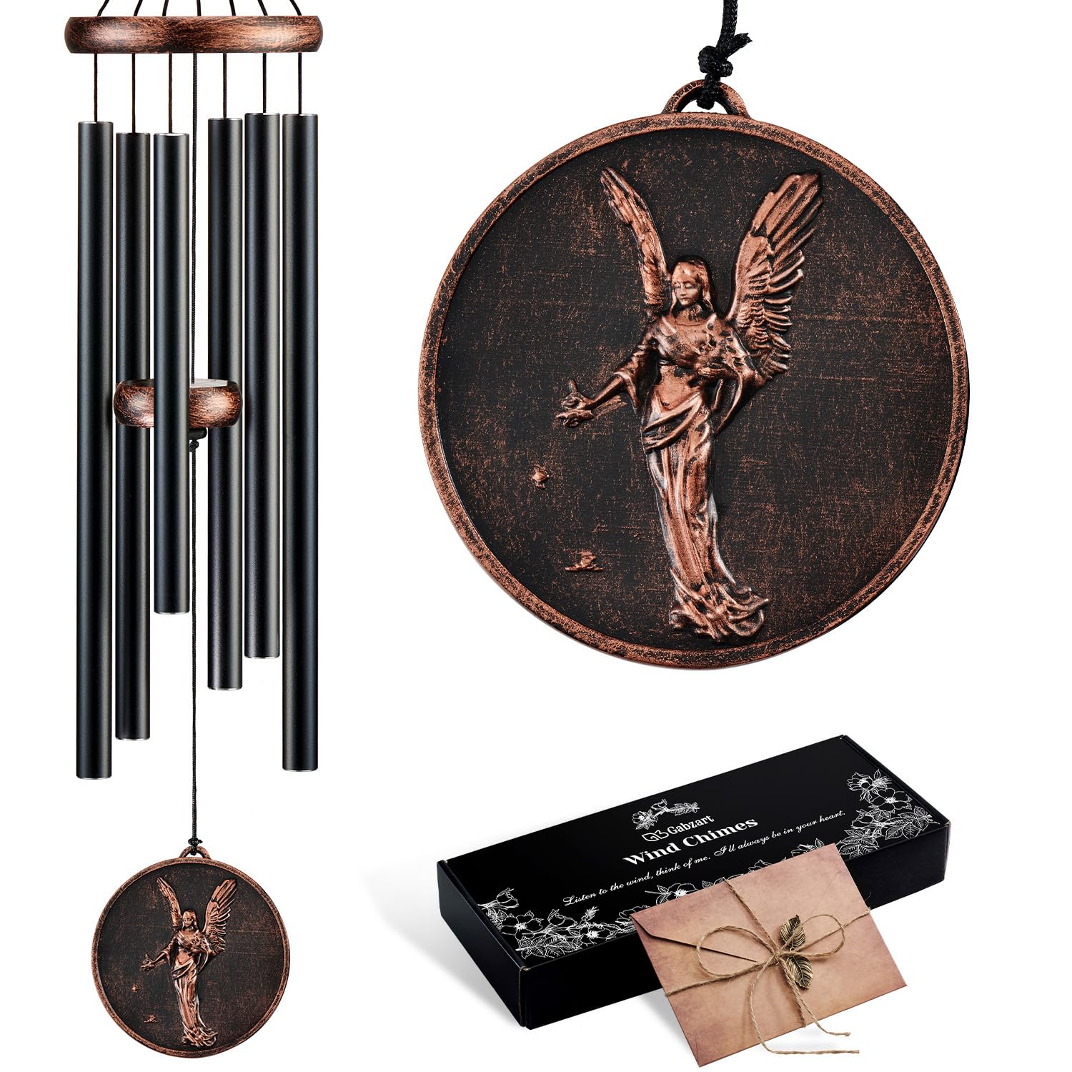 Wind Chimes for Outside, Vintage Hummingbird Deep Tone Wind Chime, Large Outdoor Hanging Decor for Patio Porch Balcony Garden, Gifts for Women Mom Grandma (32” Hummingbird)